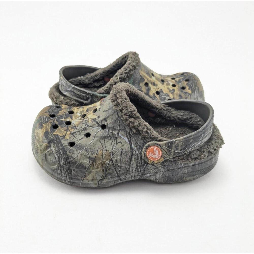 Youth Crocs Classic Insulated Toddler Brown Green Camouflage Camo‎ Shoes Size 1